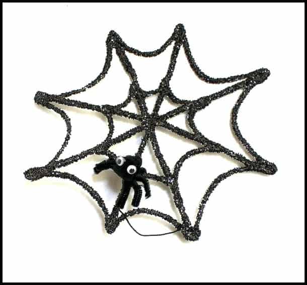 Halloween Decoration: Sparkly Spiderweb & Spider~ Buggy and Buddy
