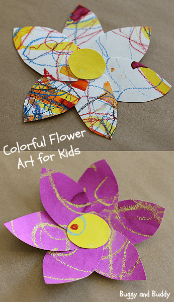 Art for Kids: Colorful Watercolor Flowers- from Buggy and Buddy