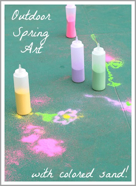 Spring Art for Kids: Drawing Outside with Colored Sand~ Buggy and Buddy