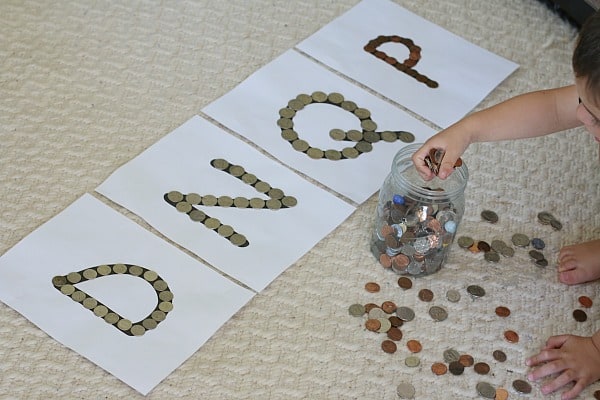 sorting coins activity for kids