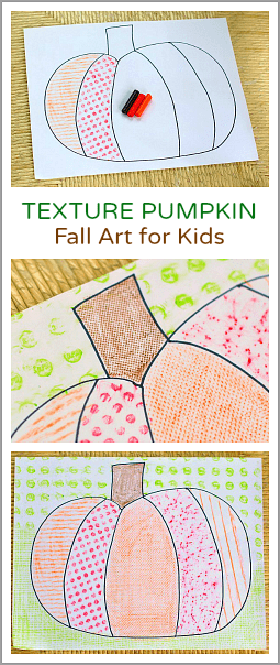 Super easy art project for fall! (Texture Pumpkin: Fall Art Project for Kids~ BuggyandBuddy.com)