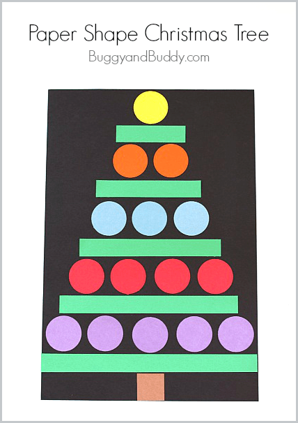 Artesanía de Navidad para niños: Forma de papel de la Navidad del arte del ~ BuggyandBuddy.com