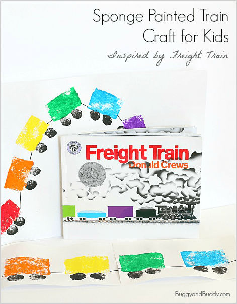 Stamp Painted Train Craft- Inspired by Freight Train by Donald Crews~ BuggyandBuddy.com