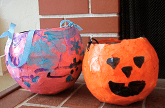 Paper Mache Treat Holders for Halloween