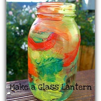 Mason Jar Craft for Kids: Painted Lantern