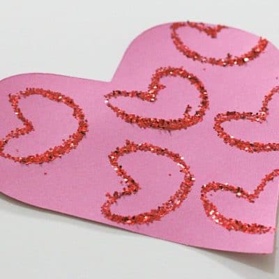 Easy Valentine’s Day Craft for Kids: Glitter Hearts