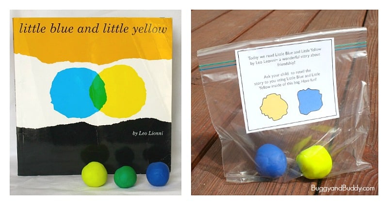 playdough mixing activity for Little Blue and Little Yellow