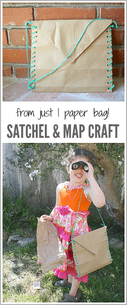 All you need to make this satchel and map is one paper bag! Such a fun way to encourage creative play! ~ BuggyandBuddy.com