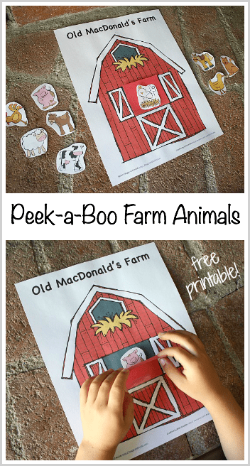 Peek-a-Boo Farm Animal Game for Toddlers and Preschoolers (Free Printable)