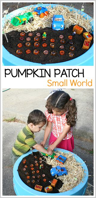 Halloween Activity for Toddlers and Preschoolers: Pumpkin Patch Small World Sensory Play ~ BuggyandBuddy.com
