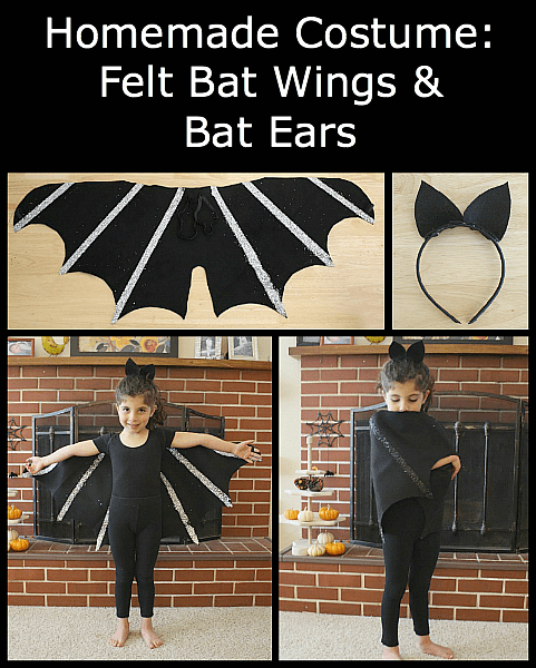 Homemade Halloween Costumes: Felt Bat Wings & Ears (with 3 Different Variations) - Buggy and Buddy