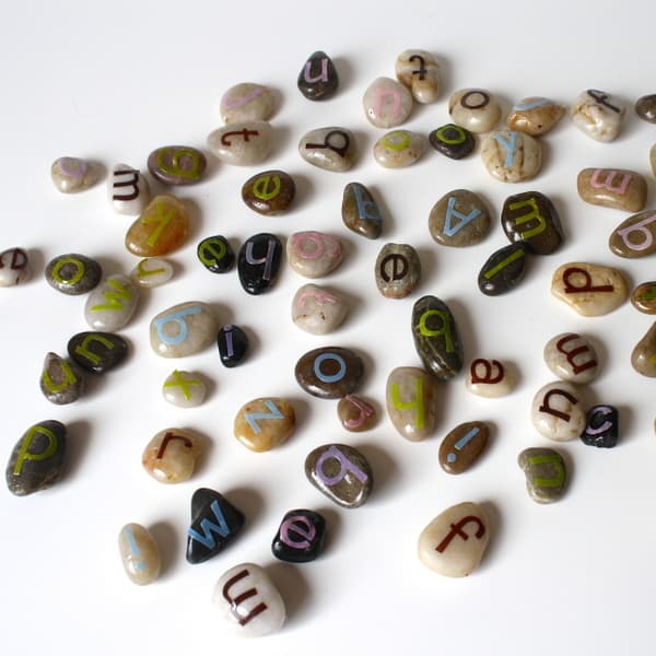 Create letter stones for inside or outside learning and play!