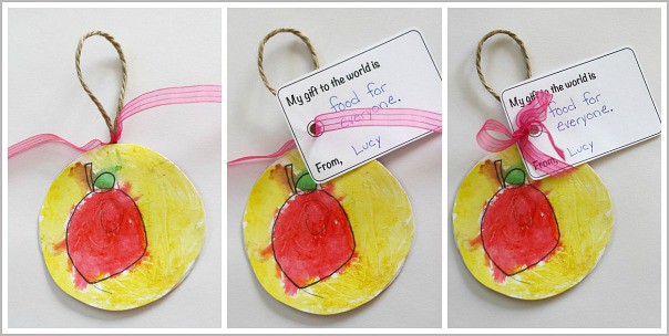 tie the gift tag on your ornament