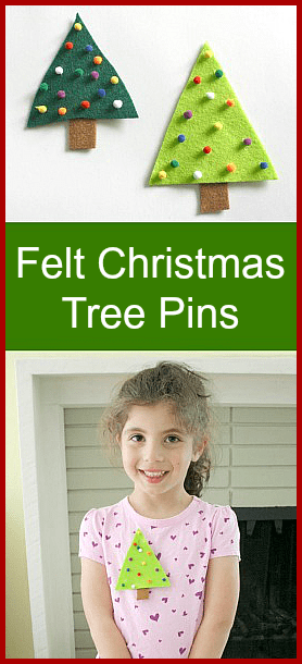 Easy Christmas Crafts for Kids: Felt Christmas Tree Pin~ Buggy and Buddy