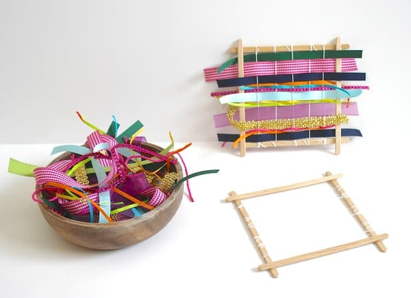 Homemade Weaving Looms from Popsicle Sticks~ Buggy and Buddy