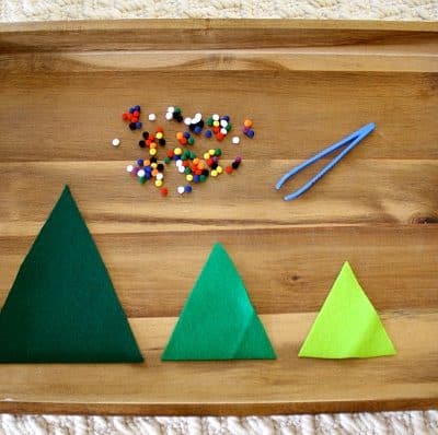 Fine Motor Activity for Kids: Decorate the Felt Christmas Trees