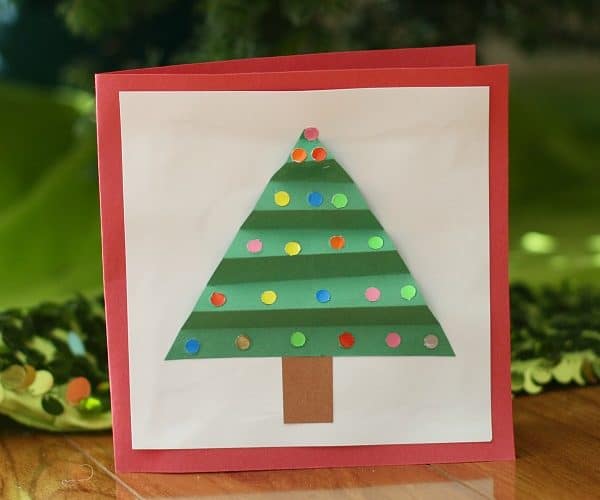 Colorful Christmas Tree Card for Kids to Make~ Buggy and Buddy