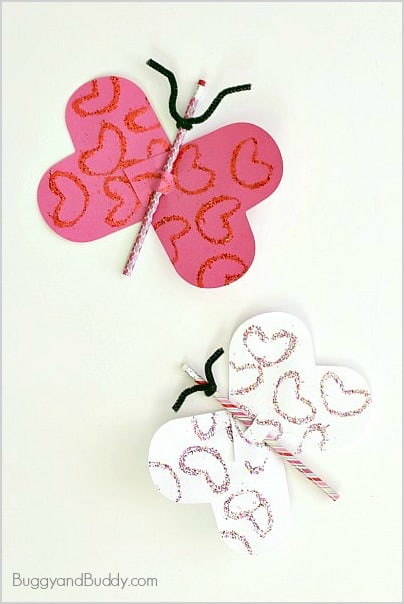 Homemade Valentines for Kids: Butterfly Pencil Valentines~ BuggyandBuddy.com