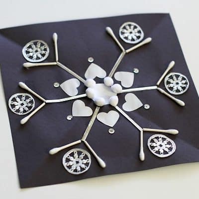 Symmetrical Snowflake Winter Craft for Kids