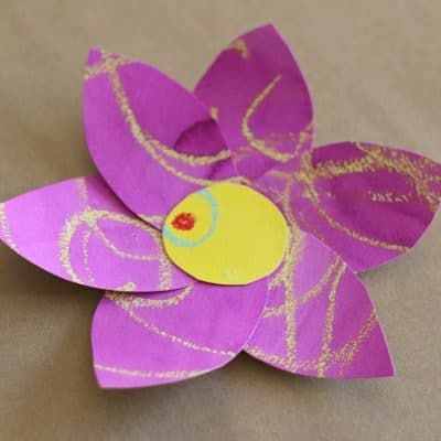 Spring Crafts for Kids: Colorful Watercolor Resist Flowers