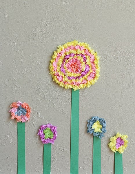 Flower Crafts for Kids: Textured Tissue Paper Flowers from Buggy and Buddy