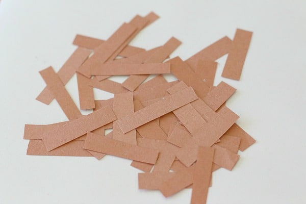 small strips of brown construction paper