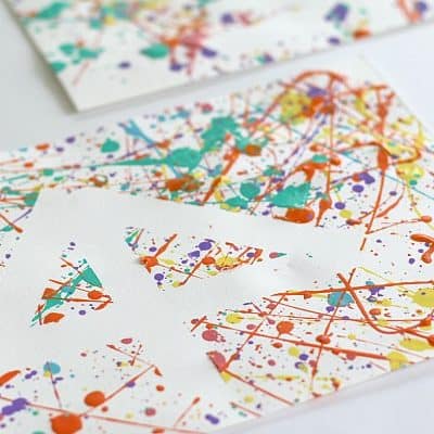 Easy Art Projects for Kids: Splatter Paint and Tape Resist
