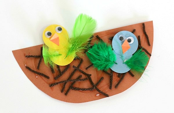 Spring Crafts for Kids: Nest and Birds Paper Craft 
