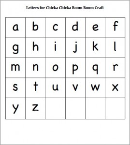 Free Printable Alphabet (to use with Chicka Chicka Boom Boom activity)