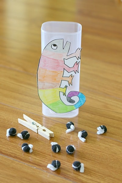 Fine Motor and Math Game for The Mixed Up Chameleon