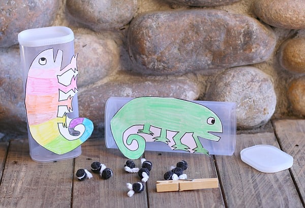 Fine Motor and Counting Game for The Mixed Up Chameleon