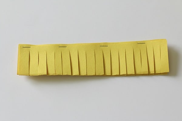 cut slits along folded edge