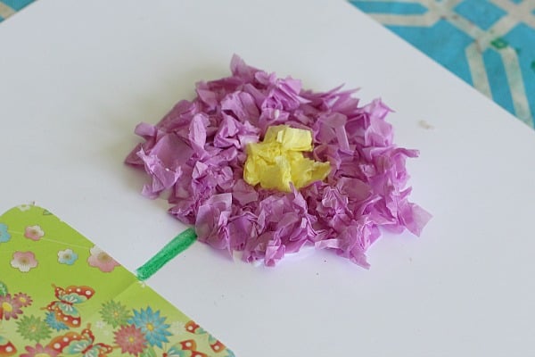 finished tissue paper flower