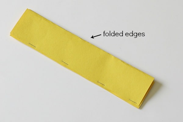 staple strips together along open edge