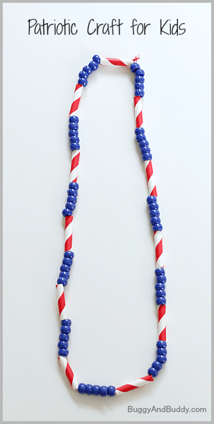 ArtCreativity Light-Up Patriotic Ball Necklace and Kids White 24 Inch Necklace with Flashing Red 4th of July Costume Accessories for Women and Blue Bulbs Decorations for Patriotic Holidays Men 