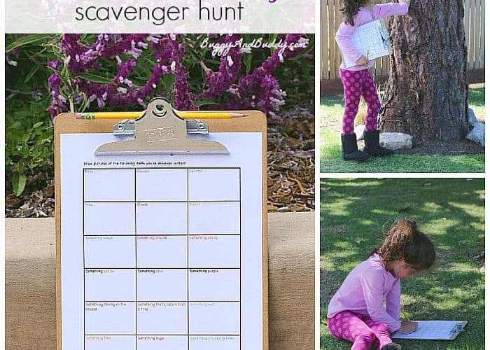 free printable outdoor scavenger hunt for kids
