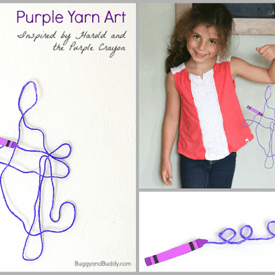 Yarn Art Inspired by Harold and the Purple Crayon