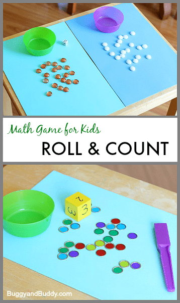 Math Counting Game for Kids: Roll and Count~ buggyandbuddy.com