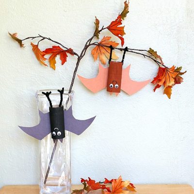 Hanging Bat Craft for Kids with Bat Wing Template