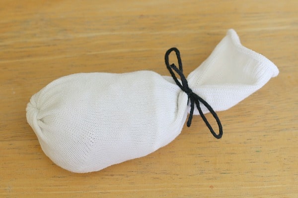 Make a beanbag using a sock