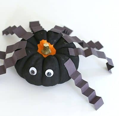 Spider Craft for Kids Using Mini Pumpkins