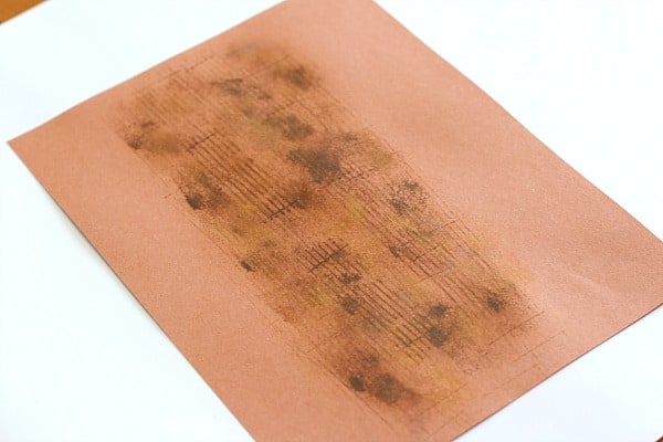 use stamping to create texture on your brown paper