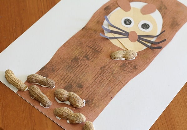 glue peanut shells onto your Nuts to You! craft for kids