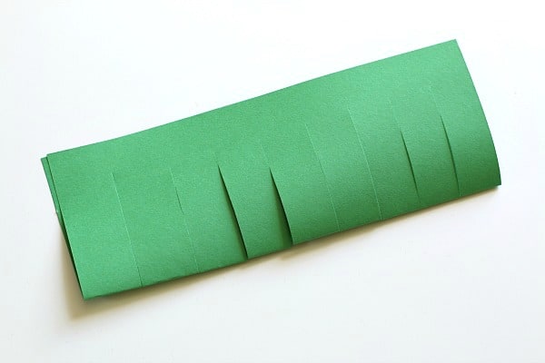 cut slits for weaving paper strips