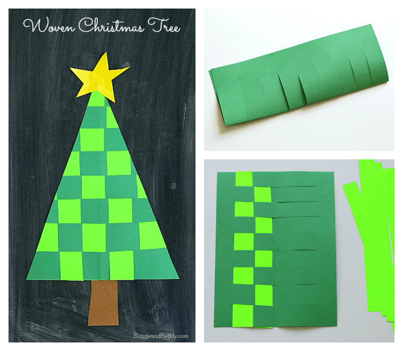 Woven Paper Christmas Tree Craft for Kids