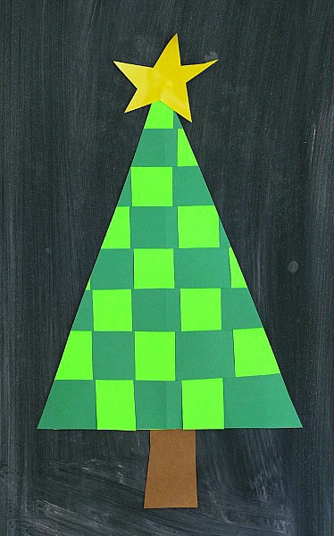 Christmas Crafts for Kids: Woven Paper Christmas Tree Craft~ BuggyandBuddy.com