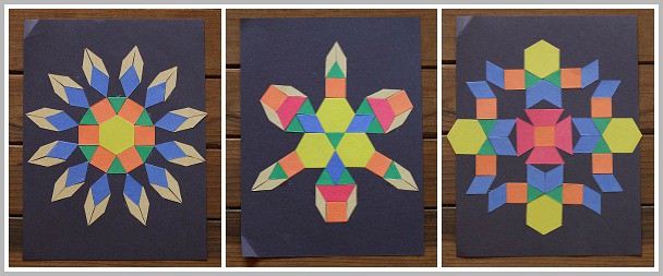 Create rotationally symmetric designs with pattern block shapes
