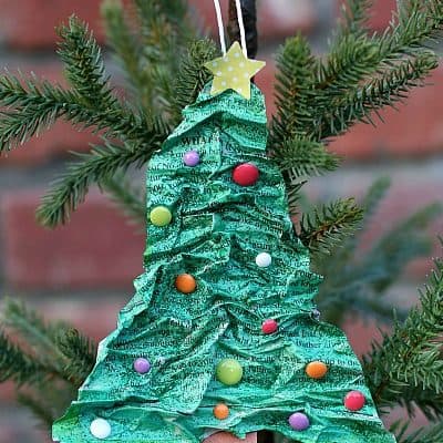 Homemade Christmas Tree Ornament Using Newspaper and Flour