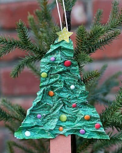 Paper Mache Christmas Tree Ornament~ BuggyandBuddy.com