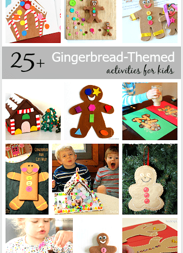 All kinds of gingerbread-themed crafts, activities, and sensory play ideas for kids! (25+ Gingerbread Activities for Kids)